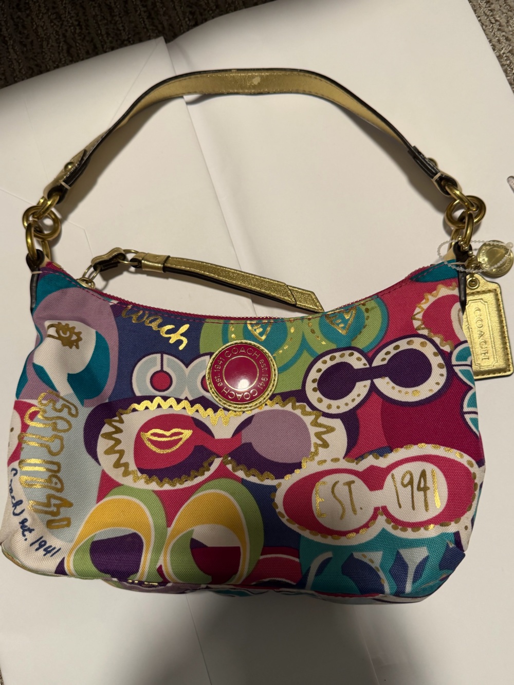 Coach Y2K Vintage multicolor poppy Pop C graffiti bag